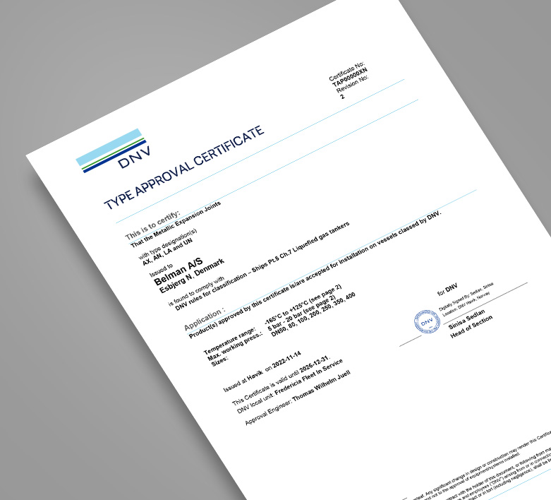 Belman hold a DNV type approval