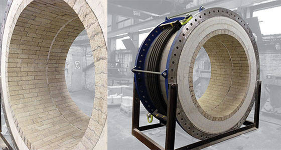 Expansion joint for high temperature gas