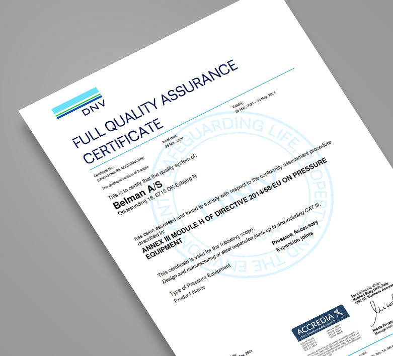 BELMAN_DNV_2014-68-EU_Module H Belman hold the 2014-68-EU Module H certificate