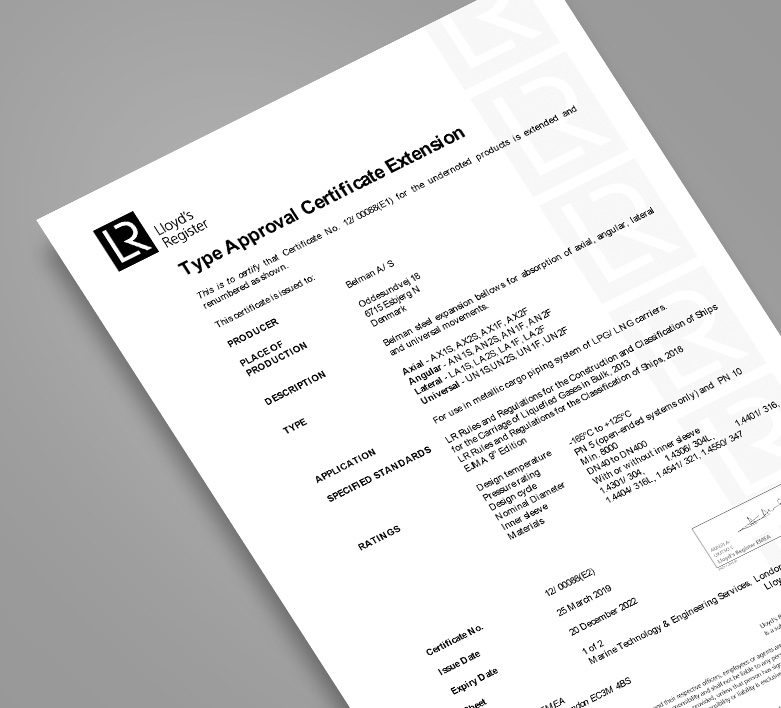 BELMAN_Lloyds Register Certificate Belman hold Lloyd's Register type approval