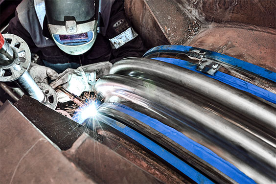 Installation by certified welders