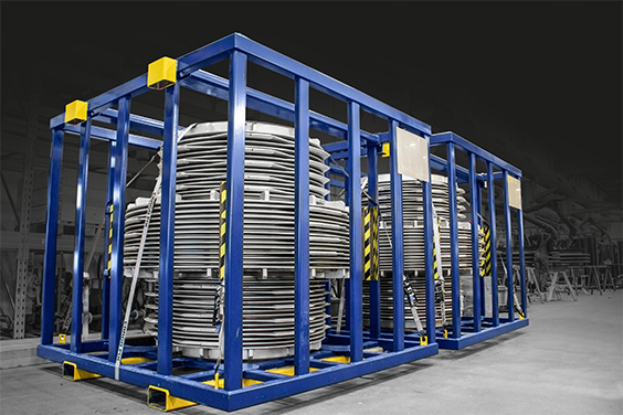 Engineered-high-pressure-balanced-expansion-joints To avoid risk of termites the expansion joint were shipped in special metal cages