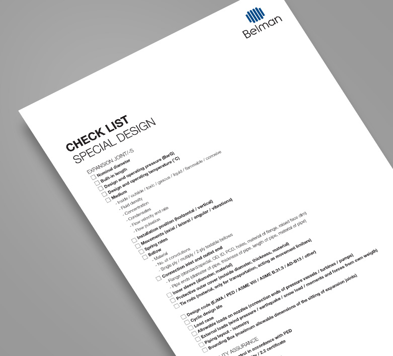BELMAN-Check-list-for-expansion-joints-special Check list - Expansion Joints
