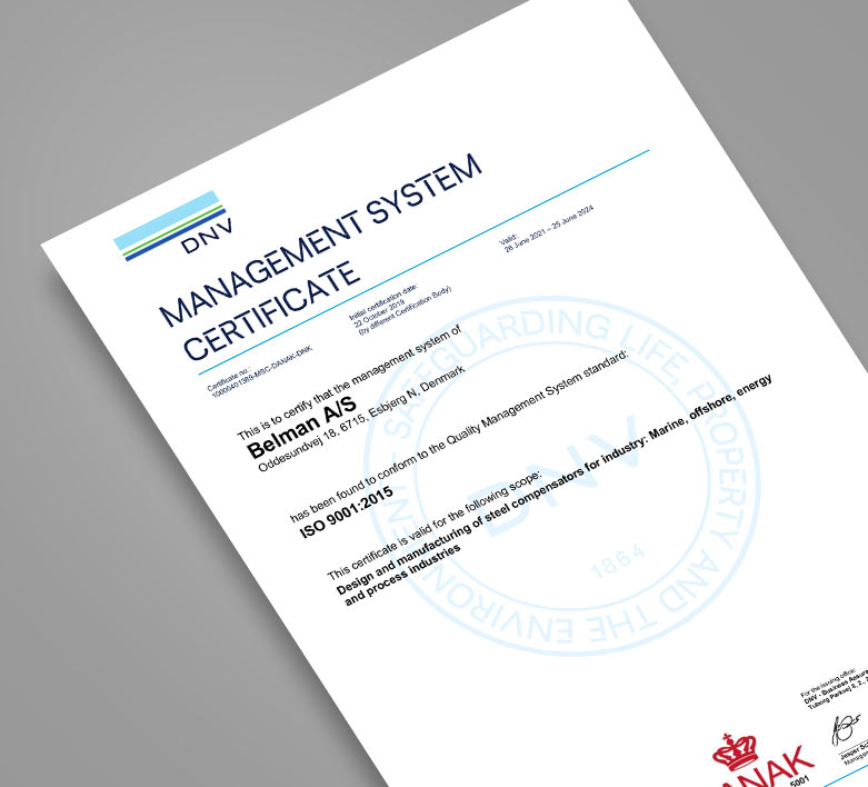BELMAN - iso 9001-certificate Belman - ISO 9001 quality management certificate
