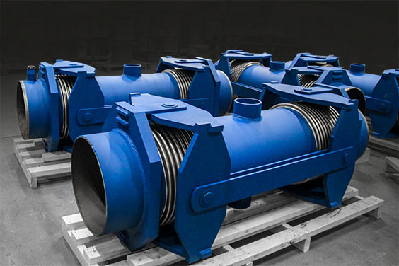Double bellow angular compensator