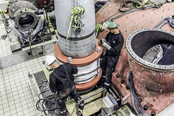 On-site installation of expansion bellows