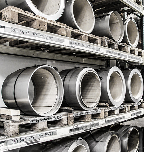 Extensive stock of raw materials for expansion bellows