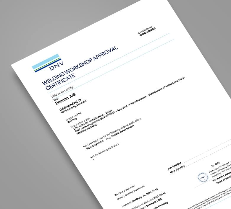 BELMAN-welding-workshop-approval-DNV Belman