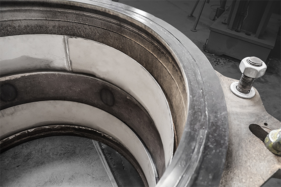 inner sleeve of a repaired expansion joint for a steel plant